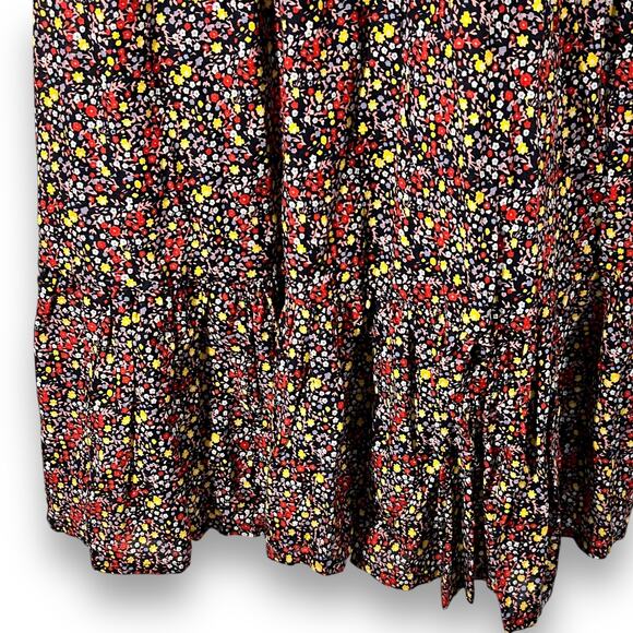 J.Crew Maxi Dress 00 Floral Calico Print Cottagecore Romantic Boho Style - Picture 7 of 12